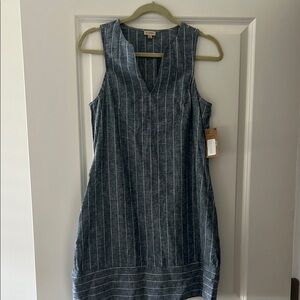 Daniel Cremieux Blue Sheath Mini Dress V-Neck Sleeveless